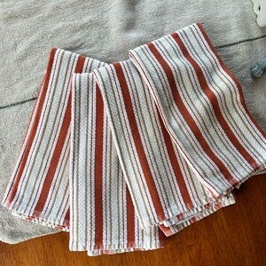 Williams Sonoma Orange and White Striped Kitchen Towels